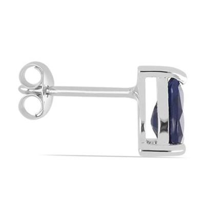 NATURAL BLUE SAPPHIRE GEMSTONE EARRINGS IN 925 STERLING SILVER